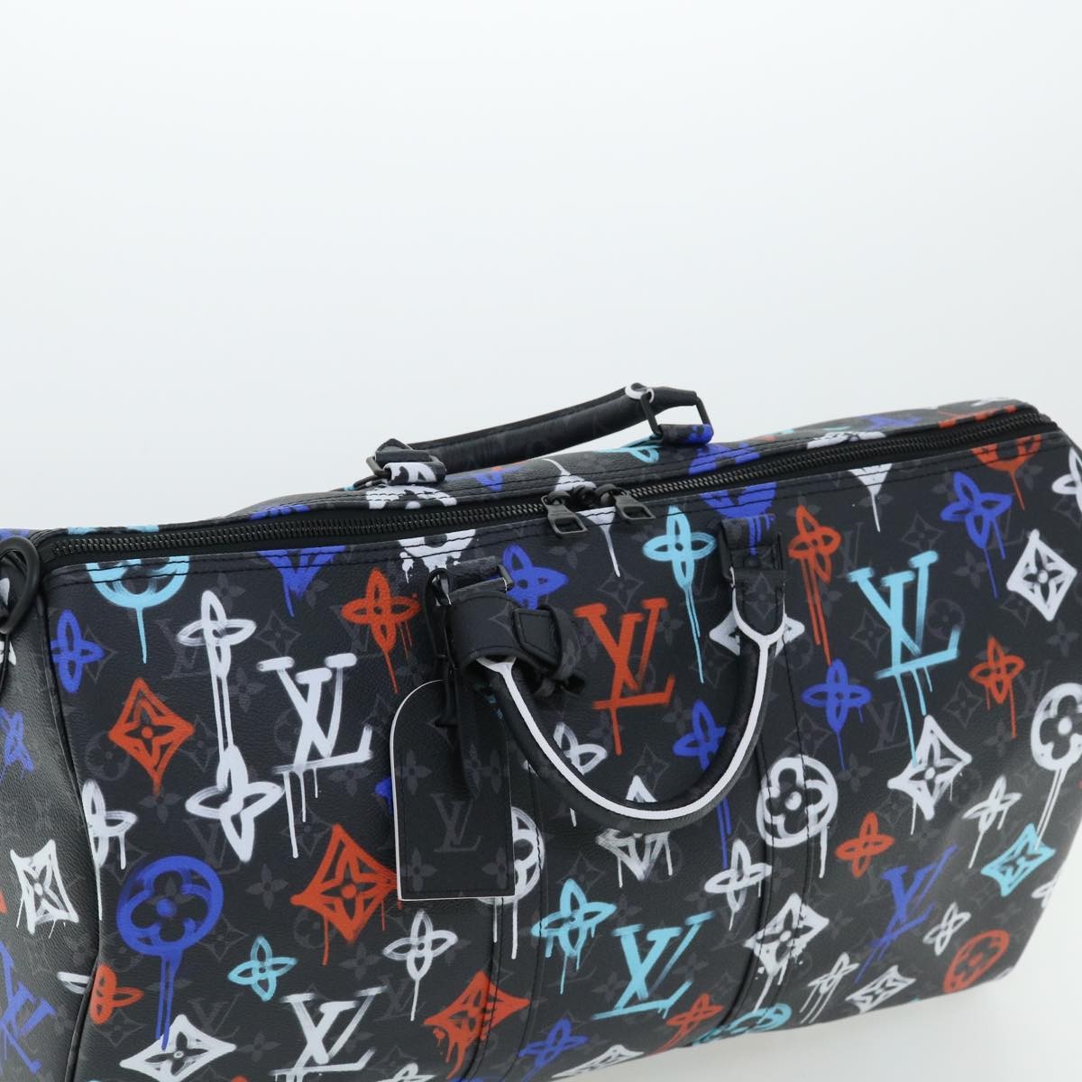 Louis Vuitton Keepall Bandouliere Bag Graffiti Monogram Eclipse Canvas Multicolour Canvas Bag
