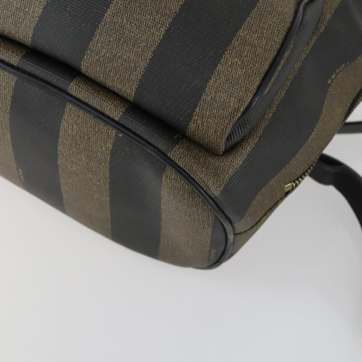 Fendi Pequin Front Pocket Backpack Coated Canvas Brown Pvc Backpack Bag