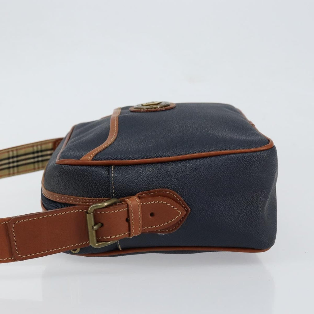 Burberry Vintage Shoulder Bag Leather Navy Leather Shoulder Bag
