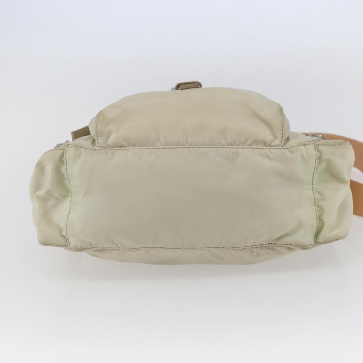 Prada Buckle Messenger Bag Tessuto Beige Nylon Shoulder Bag Bag