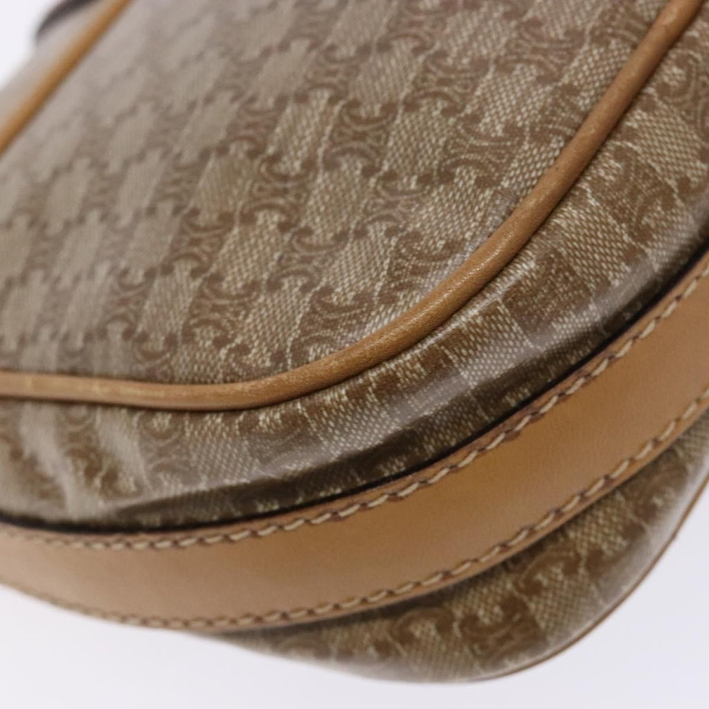 Celine Macadam Shoulder Bag Pvc Leather Beige Canvas Bag