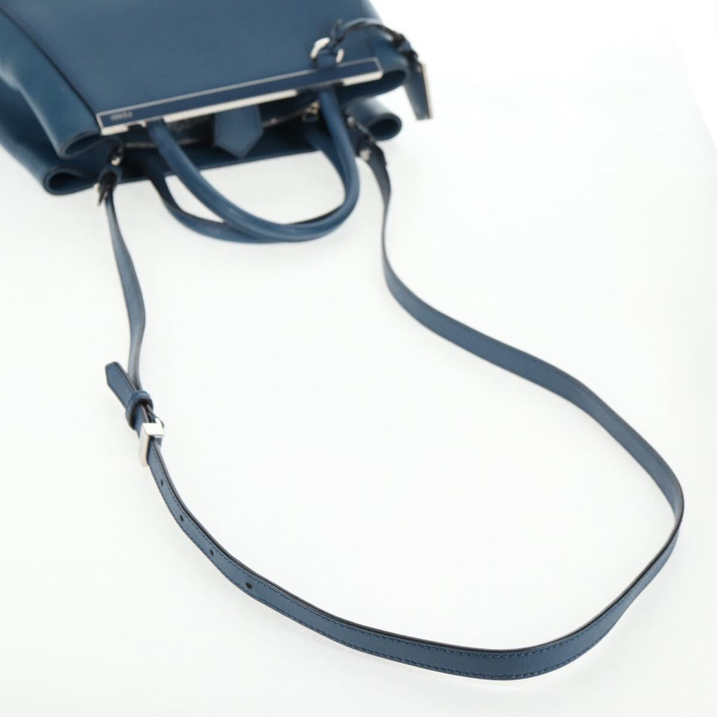 Fendi 2Jours Bag Leather Blue Leather Bag