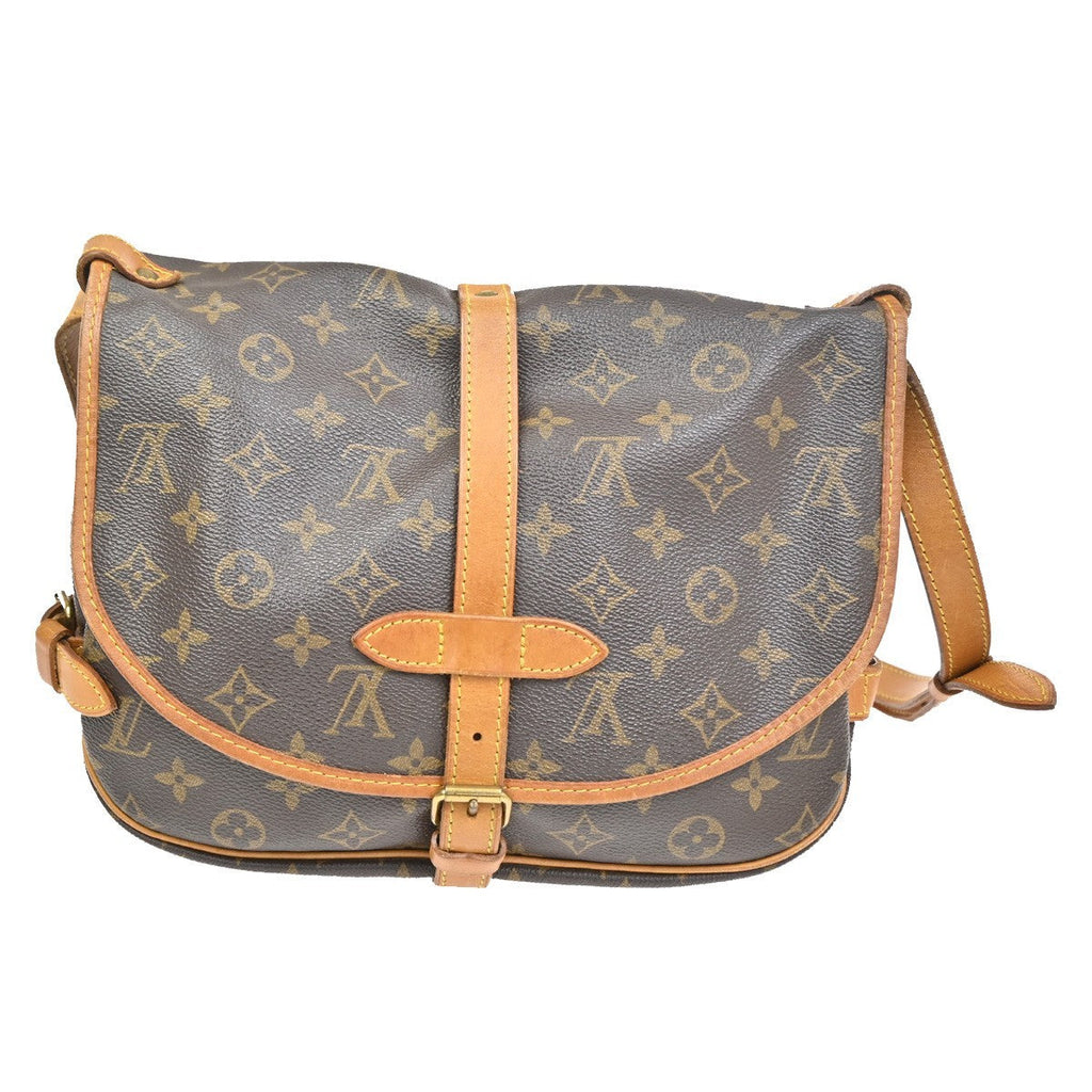 Louis Vuitton Saumur Handbag Monogram Canvas Brown Canvas Shoulder Bag