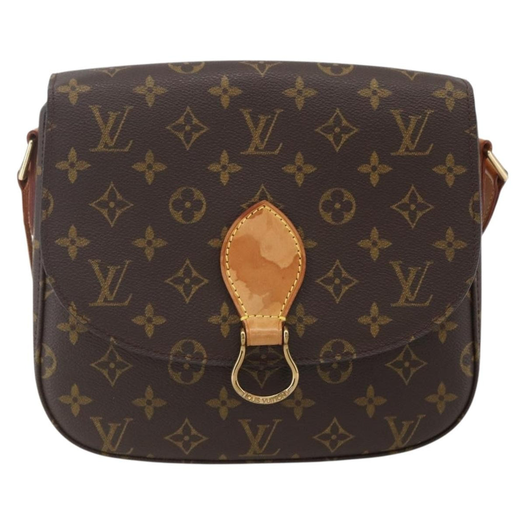Louis Vuitton Saint Cloud Handbag Monogram Canvas Brown Canvas Shoulder Bag