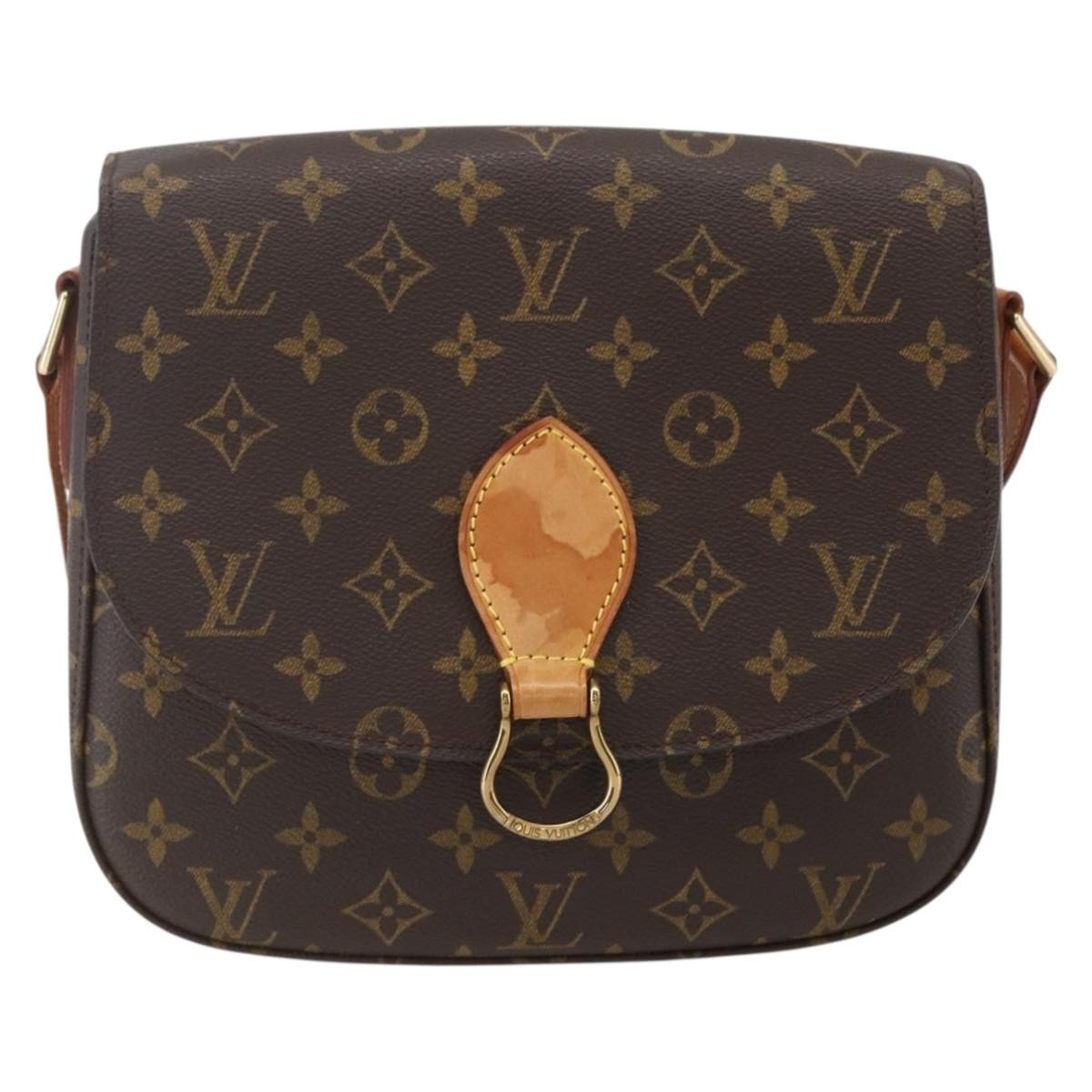 Louis Vuitton Saint Cloud Handbag Monogram Canvas Brown Canvas Shoulder Bag