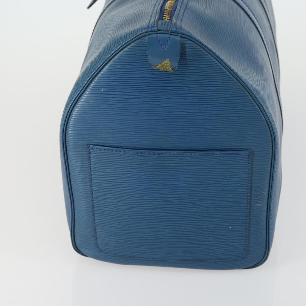 Louis Vuitton Keepall Bag Epi Leather Blue Leather Travel Bag