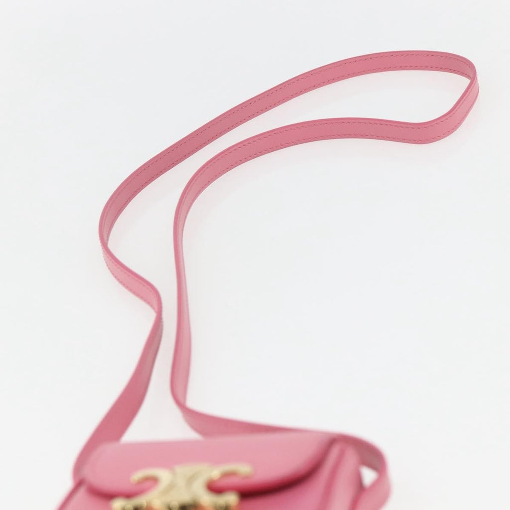 Celine Triomphe Shoulder Bag Smooth Calfskin Pink Leather Shoulder Bag Bag