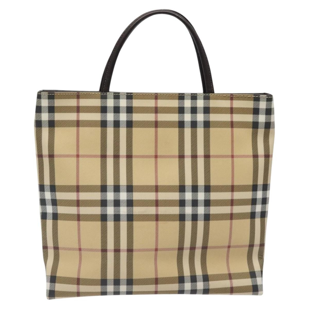 Burberry Nova Check Tote Canvas Check Pattern Beige Canvas Tote Bag