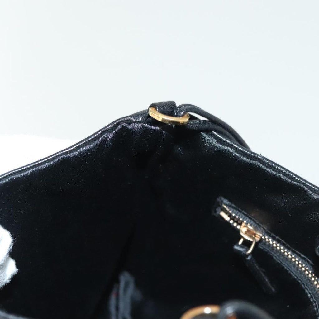Prada Bow Shoulder Bag Vernice Saffiano Leather Black Leather Bag