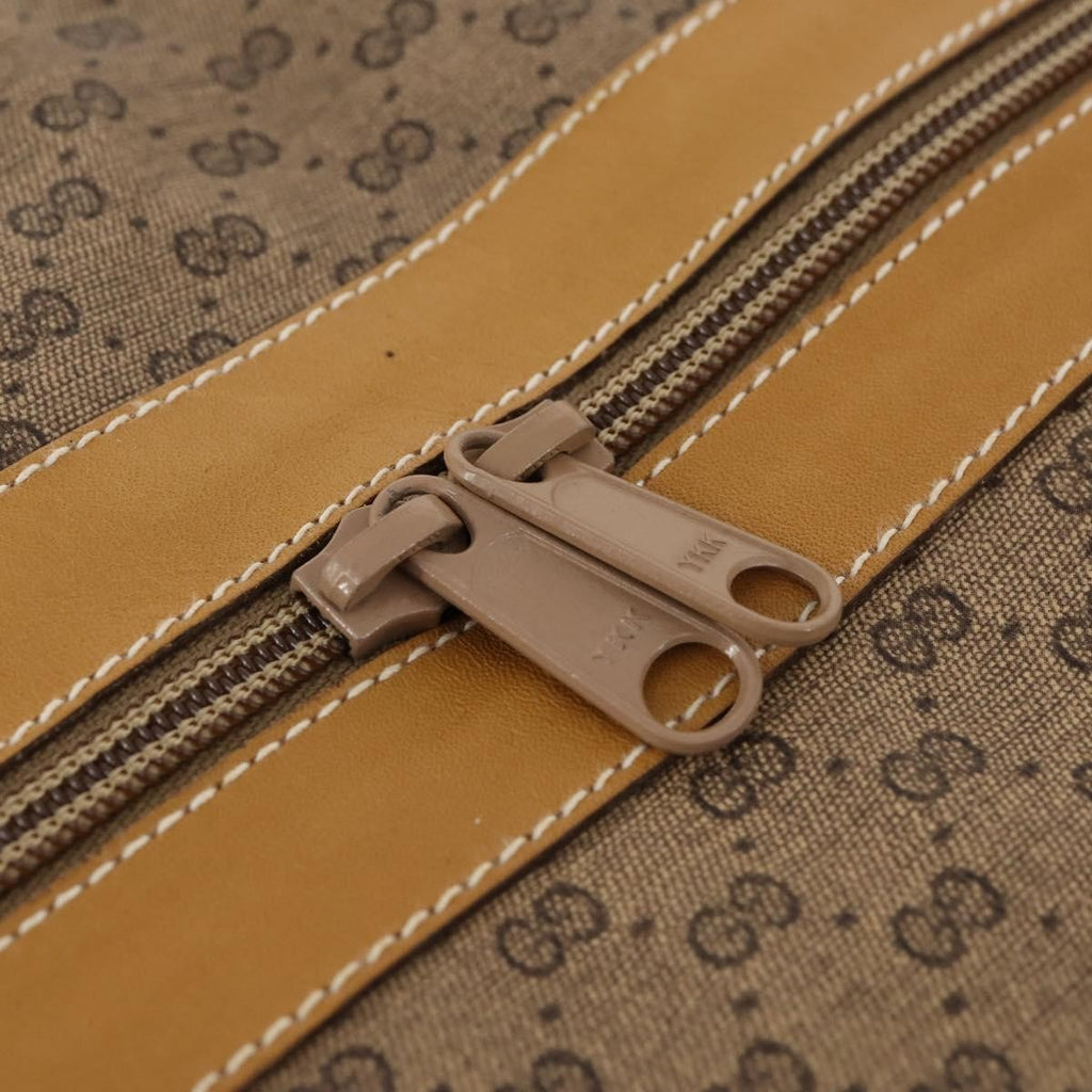 Gucci Web Trim Weekend Duffle Bag Gg Coated Canvas Beige Canvas Travel Bag Bag (Pre-Owned)