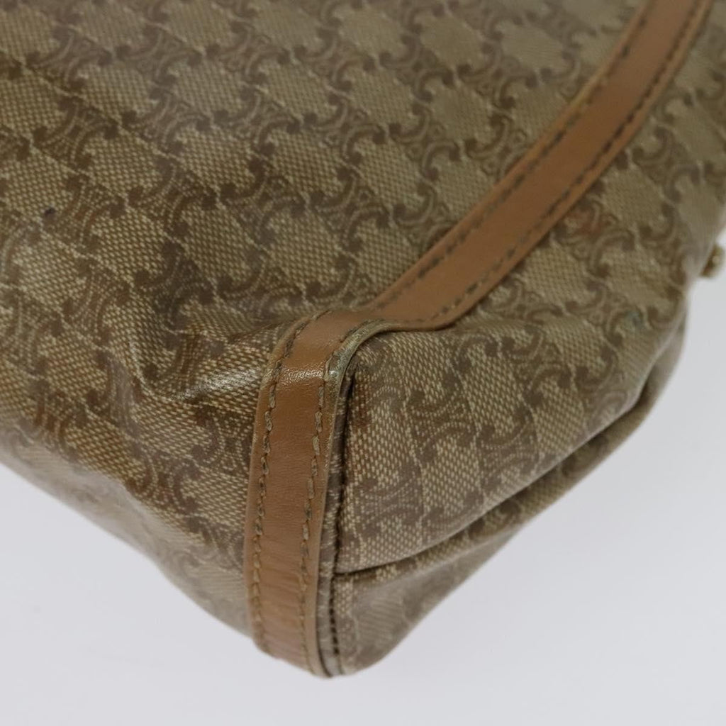 Celine Macadam Shoulder Bag Pvc Leather Beige Pvc Bag