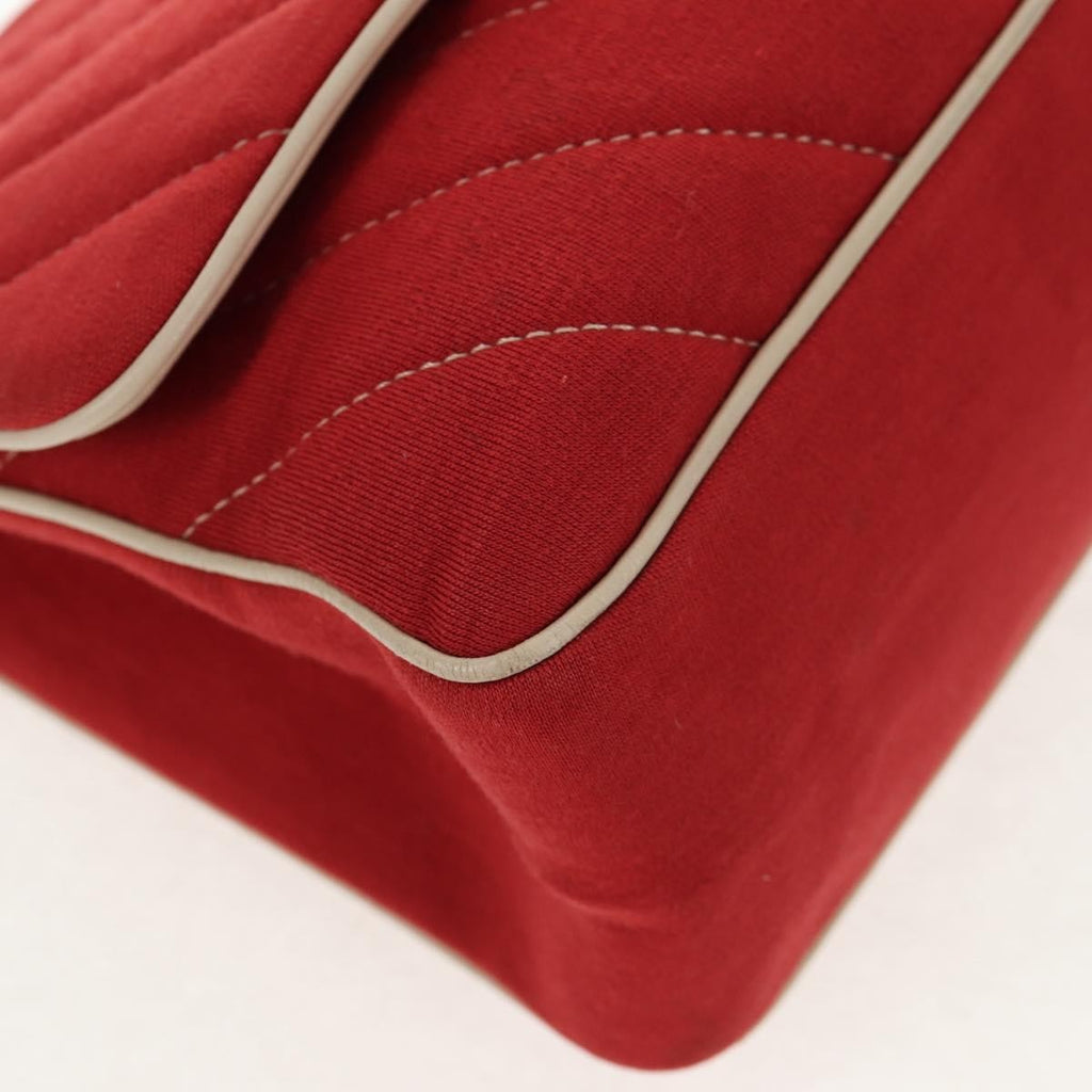 Chanel Leo Lion Flap Bag Chevron Jersey Red Cotton Shoulder Bag Bag