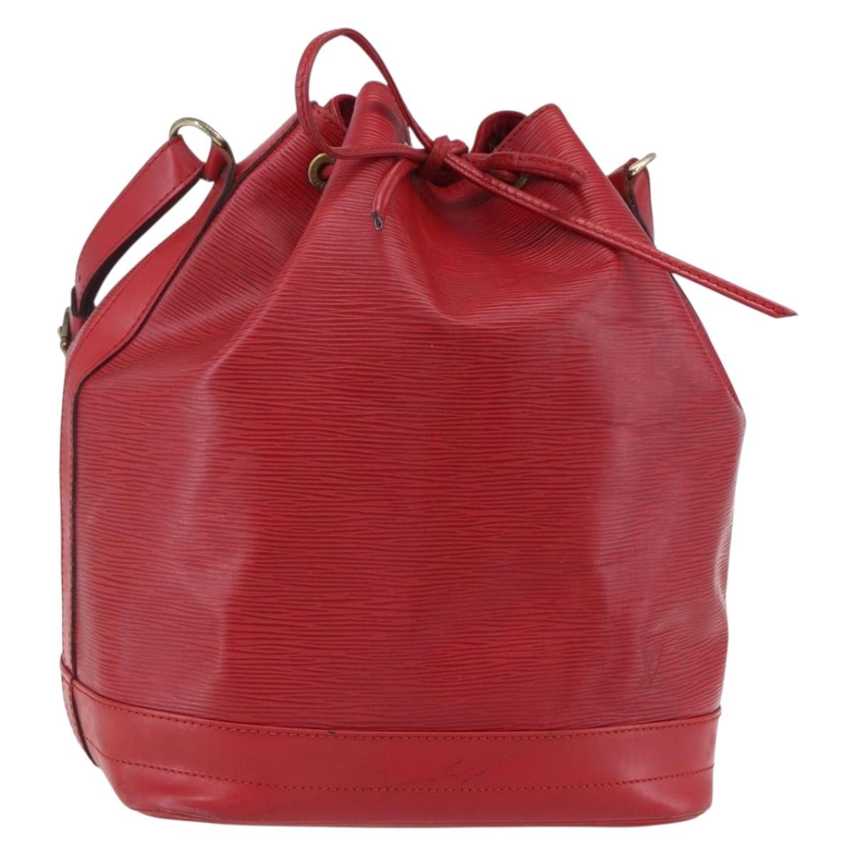 Louis Vuitton Noe Shoulder Bag Leather Red Leather Shoulder Bag