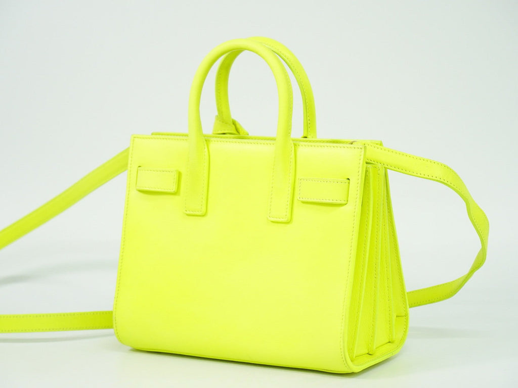 Saint Laurent Sac De Jour Nm Bag Leather Yellow Leather Handbag (Pre-Owned)