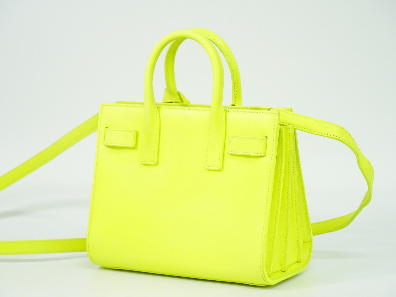 Saint Laurent Sac De Jour Nm Bag Leather Yellow Leather Handbag (Pre-Owned)