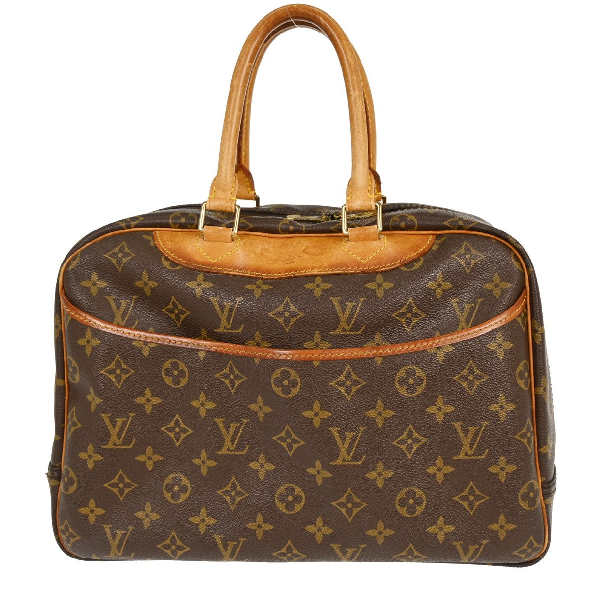 Louis Vuitton Deauville Handbag Monogram Canvas Brown Canvas Handbag