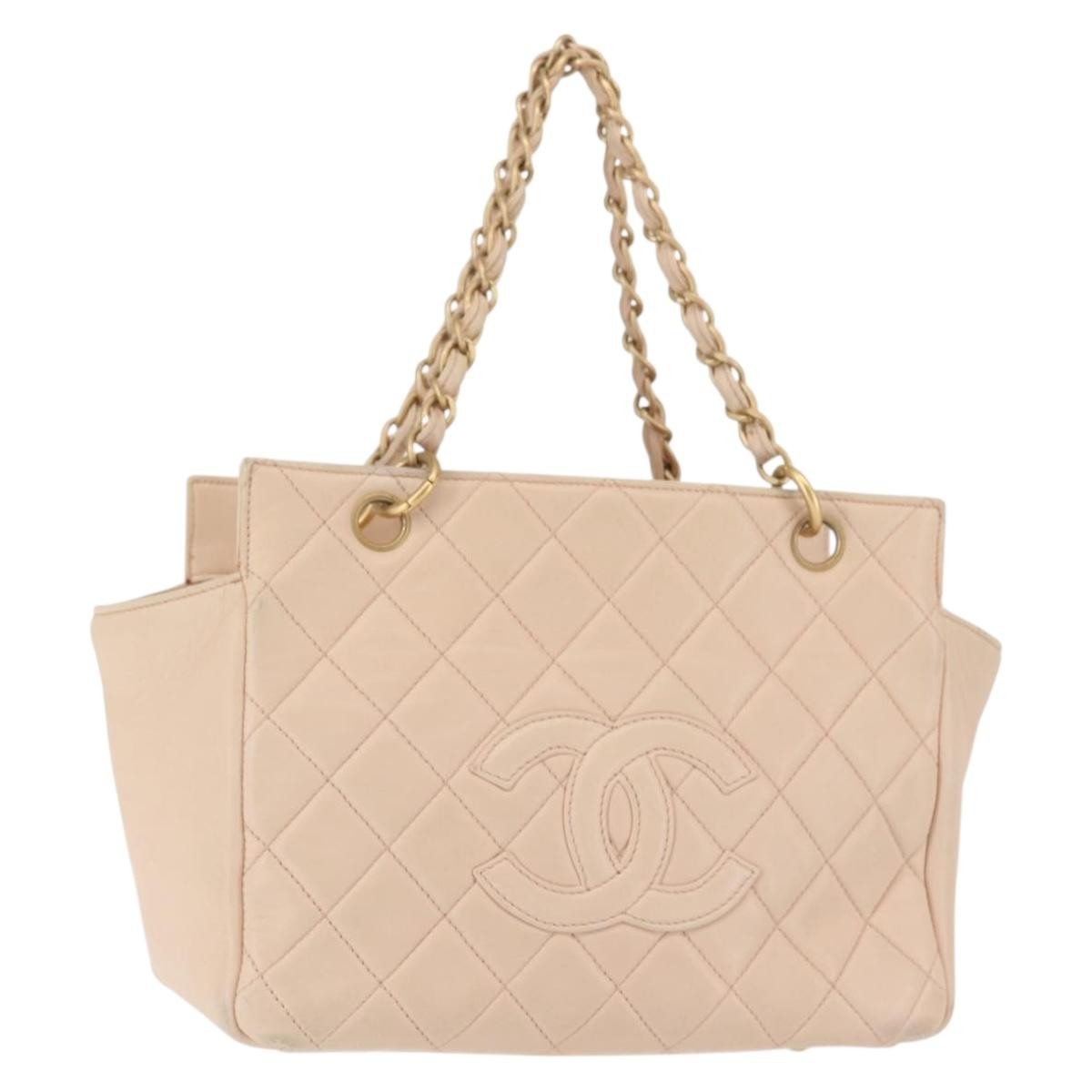 Chanel Petite Timeless Tote Quilted Calfskin Beige Leather Bag