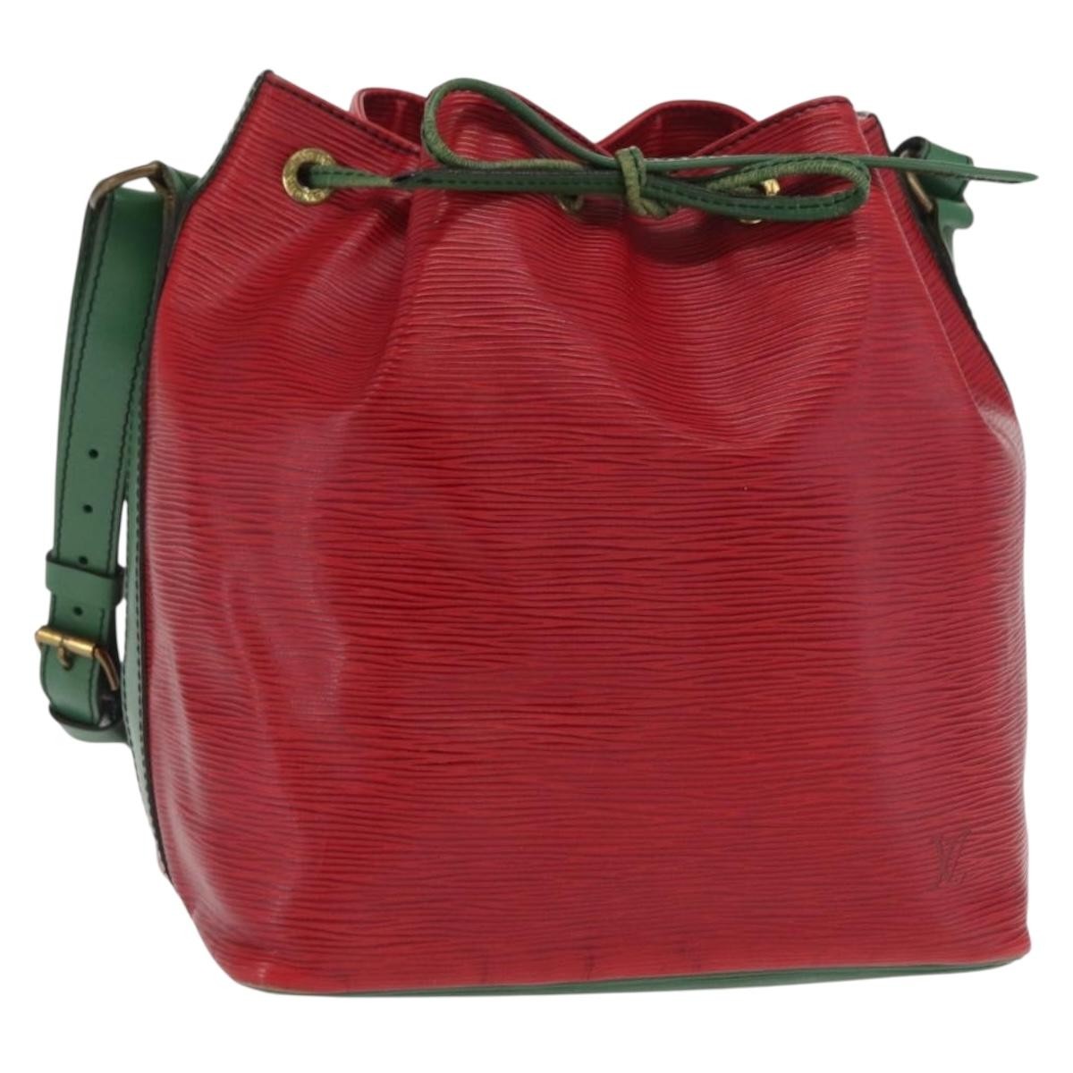Louis Vuitton Bicolor Petit Noe Handbag Epi Leather Green Leather Shoulder Bag