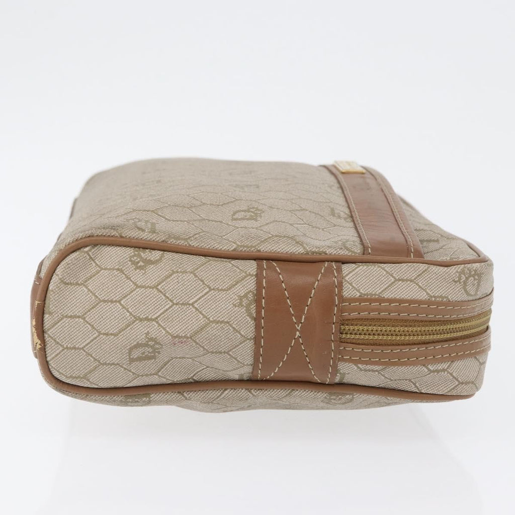 Christian Dior Vintage Honeycomb Clutch Canvas Beige Canvas Clutche & Pouche Bag (Pre-Owned)