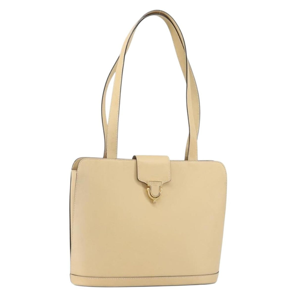 Celine Vintage Shoulder Bag Leather Beige Leather Shoulder Bag Bag