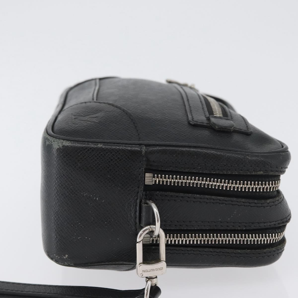 Louis Vuitton Pavel Handbag Taiga Leather Black Leather Clutche & Pouche Bag