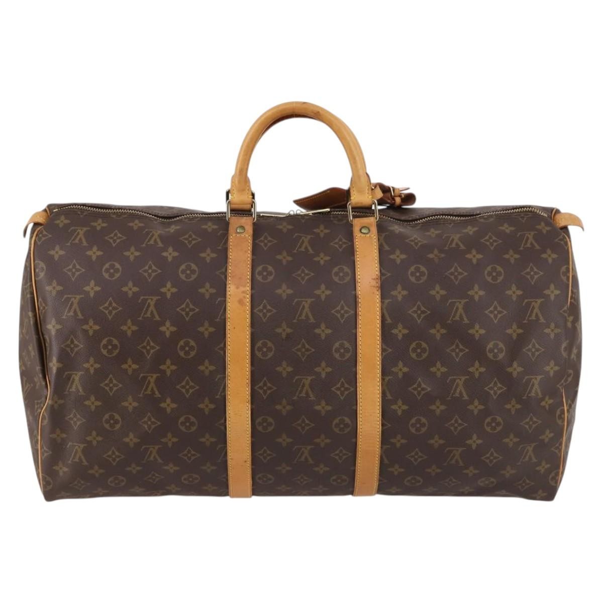 Louis Vuitton Keepall Bag Monogram Canvas Brown Canvas Travel Bag