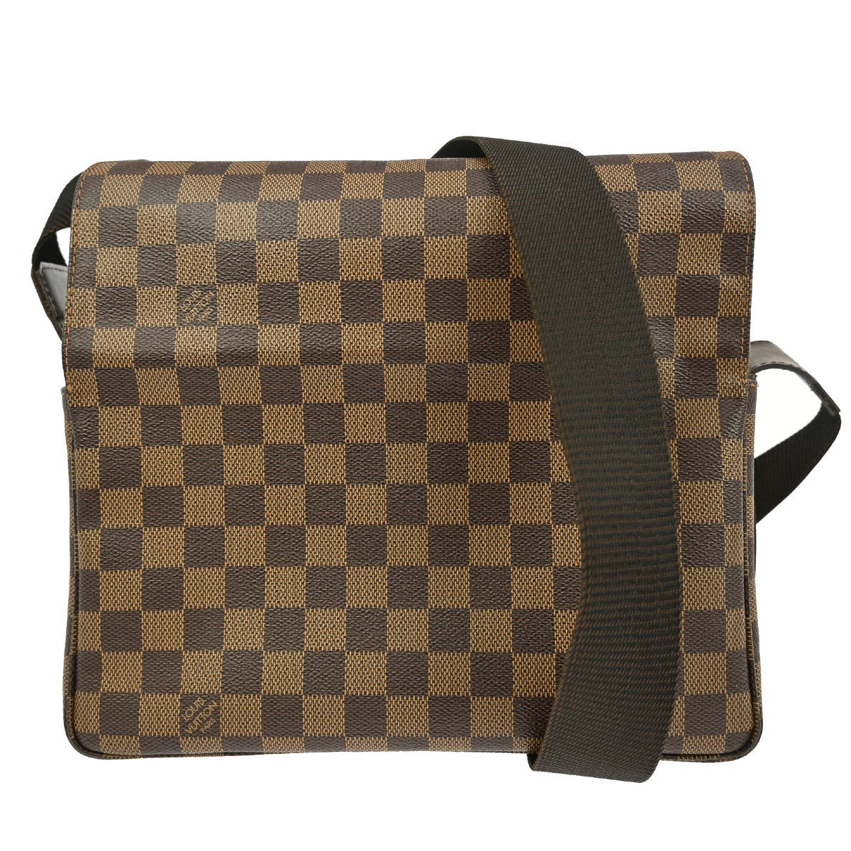 Louis Vuitton Naviglio Handbag Damier Brown Canvas Shoulder Bag