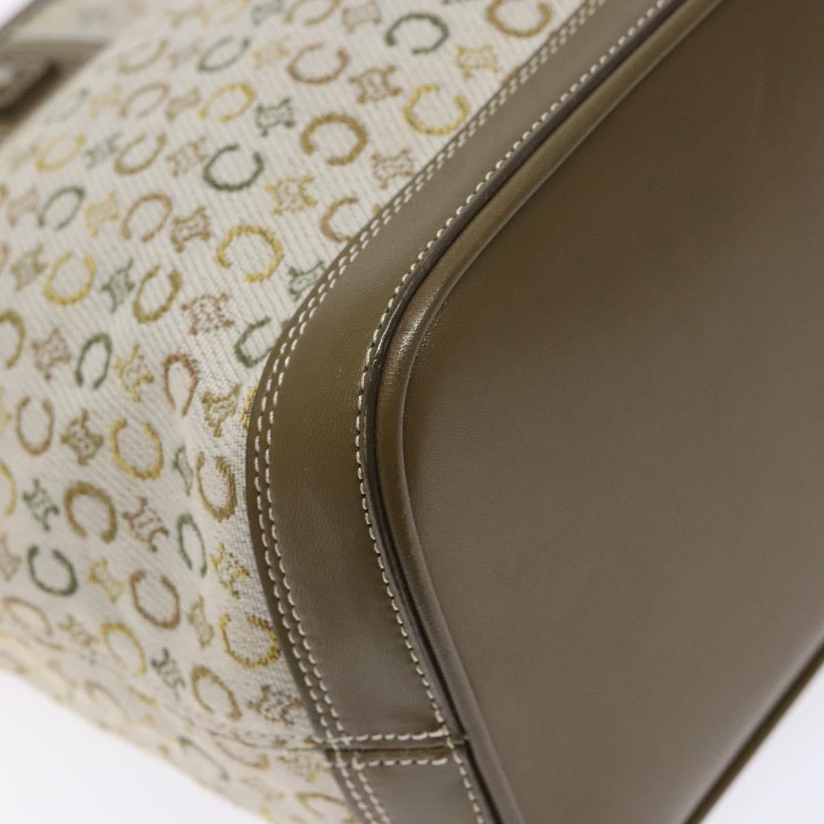 Celine Vintage Macadam Shoulder Bag Canvas Khaki Canvas Bag