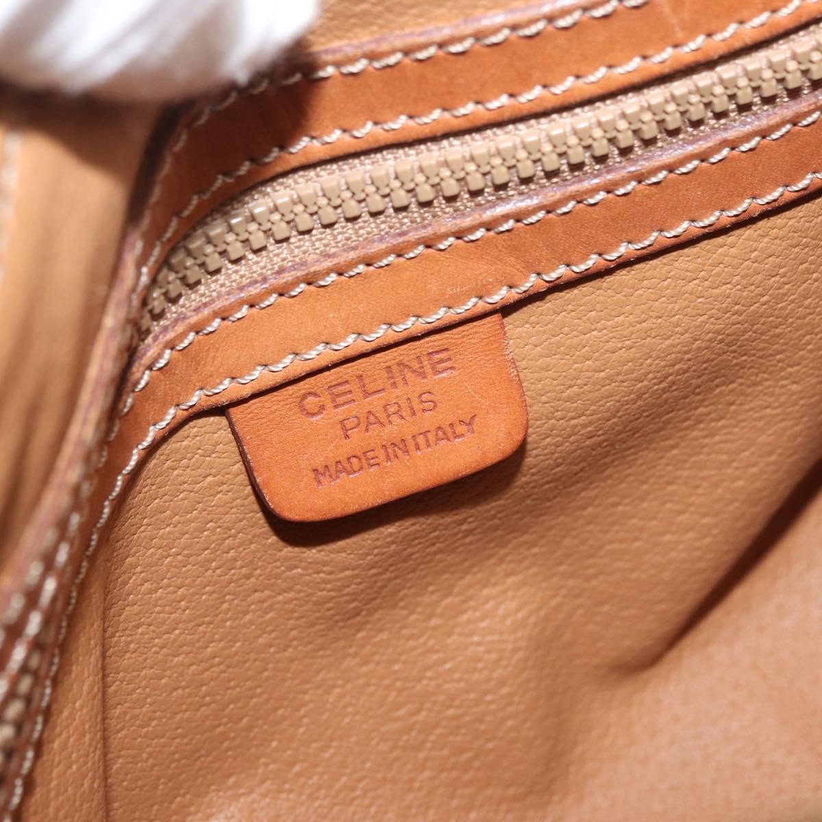 Celine Vintage Macadam Shoulder Bag Canvas And Leather Brown Canvas Shoulder Bag Bag