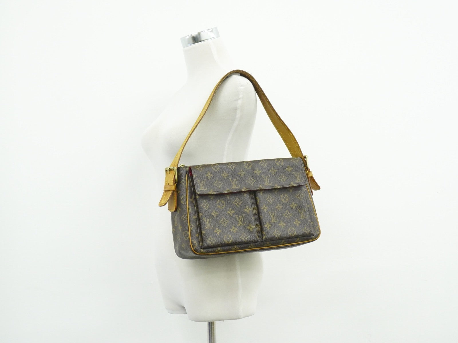 Louis Vuitton Viva Cite Handbag Monogram Canvas Brown Canvas Shoulder Bag