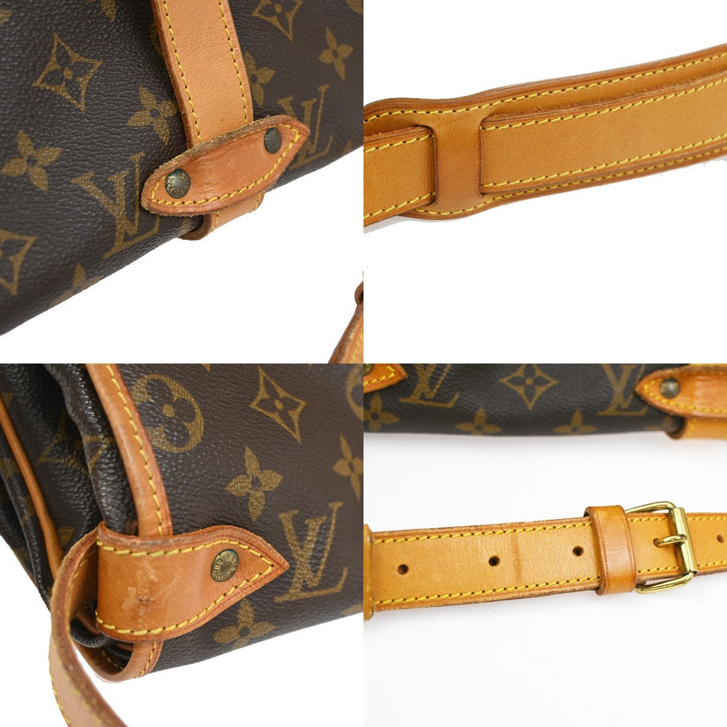 Louis Vuitton Saumur Handbag Monogram Canvas Brown Canvas Shoulder Bag
