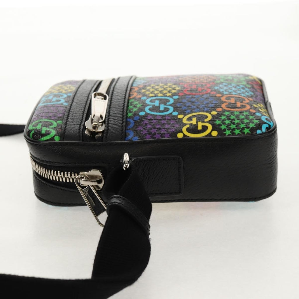 Gucci Front Zip Messenger Bag Psychedelic Print Gg Coated Canvas Multicolour Canvas Shoulder Bag Bag (Pre-Owned)