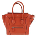 Celine Luggage Bag Grainy Leather Red Calfskin Handbag