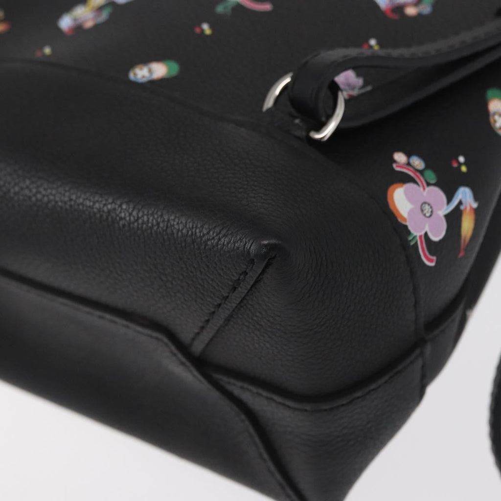 Louis Vuitton Lockme Backpack Floral Printed Leather Black Leather Backpack Bag