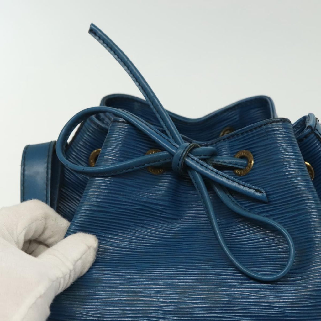 Louis Vuitton Petit Noe Handbag Epi Leather Blue Leather Bag