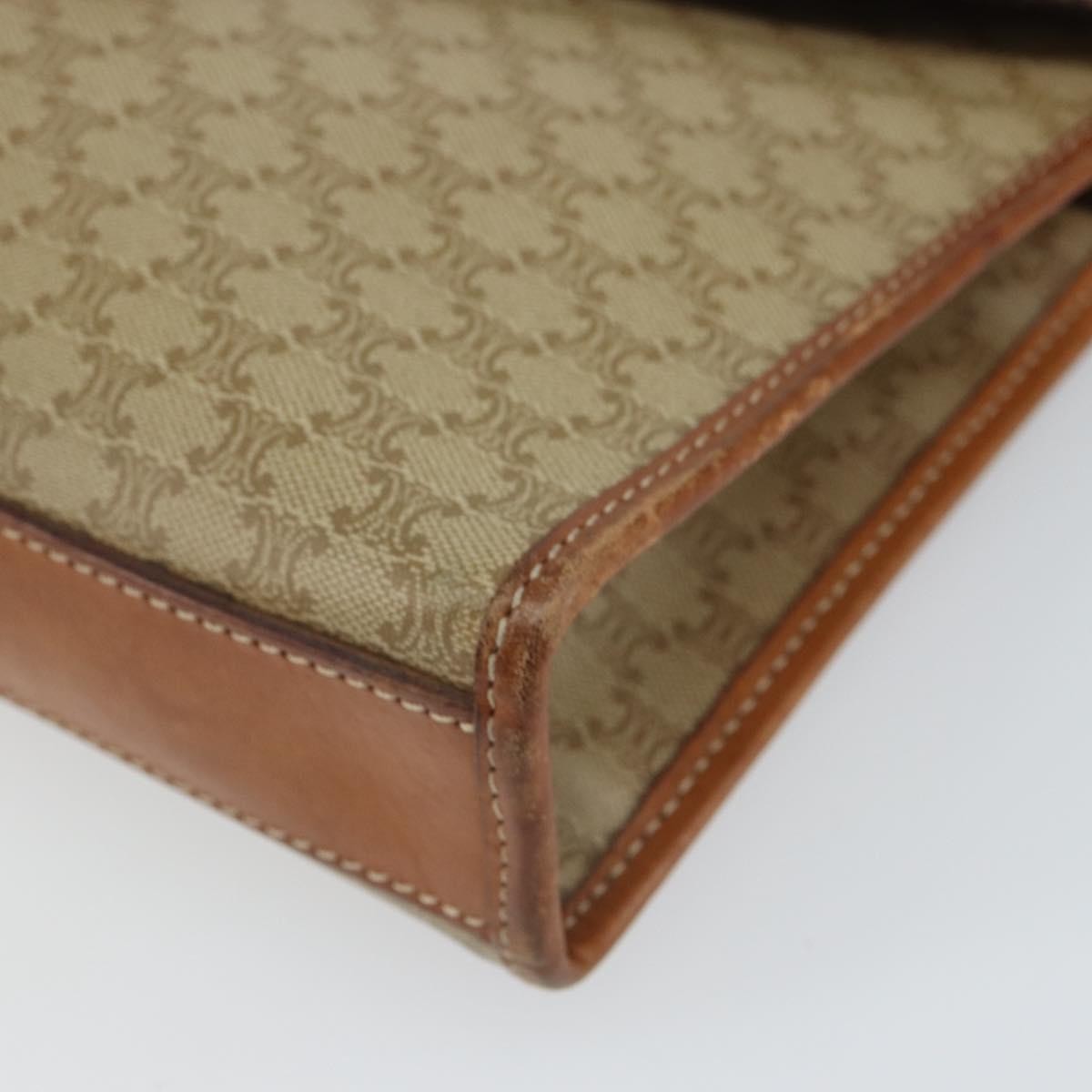 Celine Circle Logo Macadam Pouch Canvas And Leather Beige Canvas Clutche & Pouche Bag
