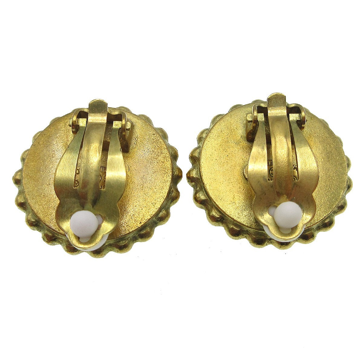 Chanel Cc Round Earrings Metal Black Gold_Plated Earrings Jewelry