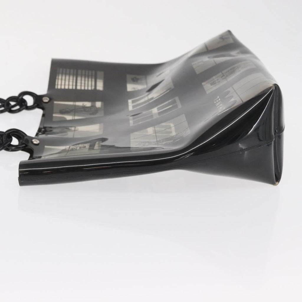 Chanel Coco Window Tote Printed Vinyl Black Plastic Tote Bag Bag