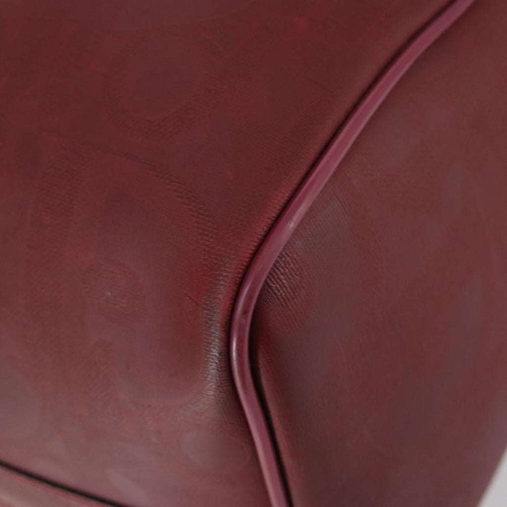 Christian Dior Vintage Trotter Duffle Bag Diorissimo Canvas Red Pvc Travel Bag Bag (Pre-Owned)