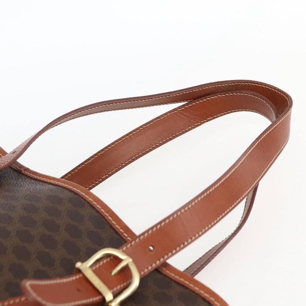 Celine Vintage Macadam Handbag Canvas And Leather Brown Canvas Handbag