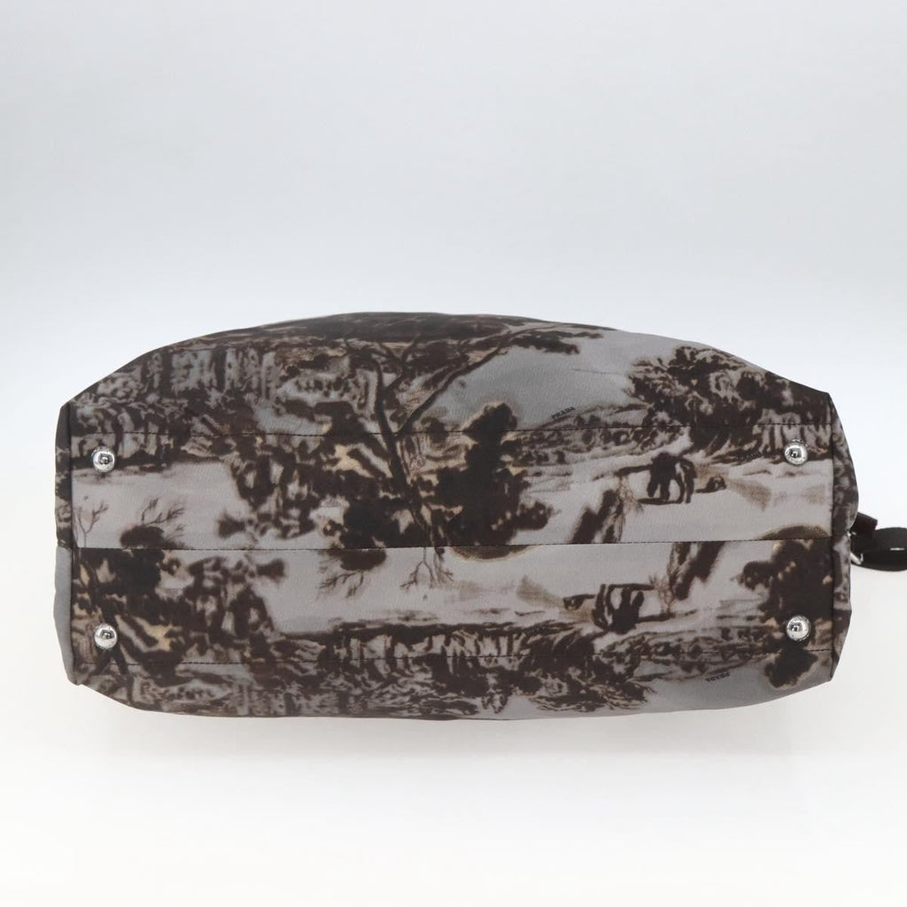 Prada Convertible Tote Printed Tessuto Brown Nylon Tote Bag Bag
