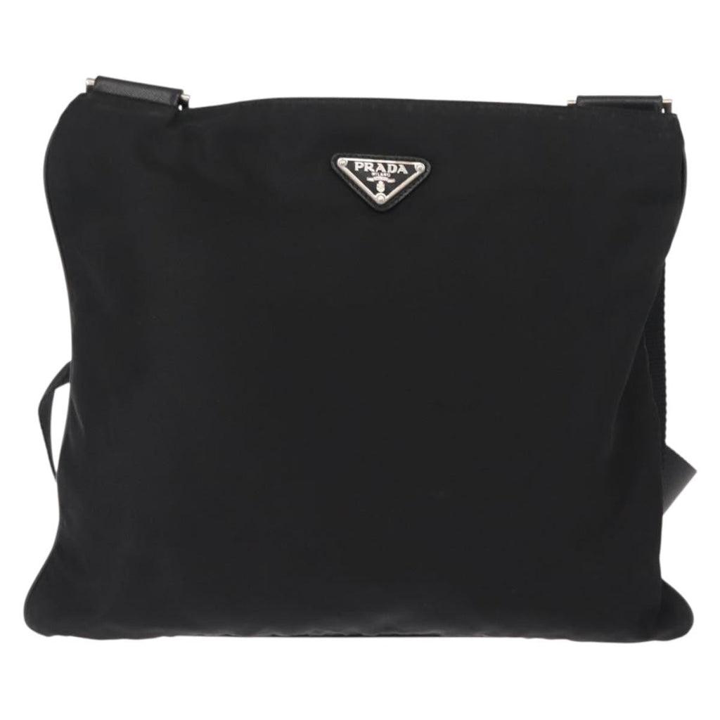 Prada Flat Messenger Bag Tessuto Black Nylon Shoulder Bag Bag