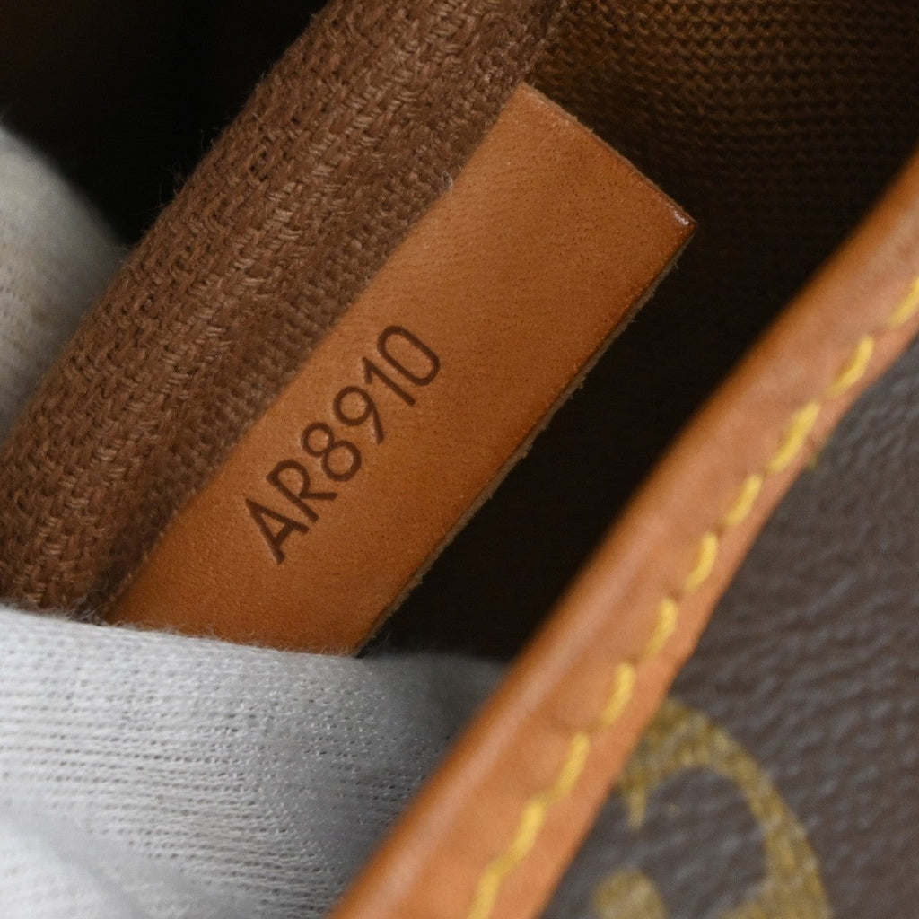Louis Vuitton Saumur Handbag Monogram Canvas Brown Leather Shoulder Bag