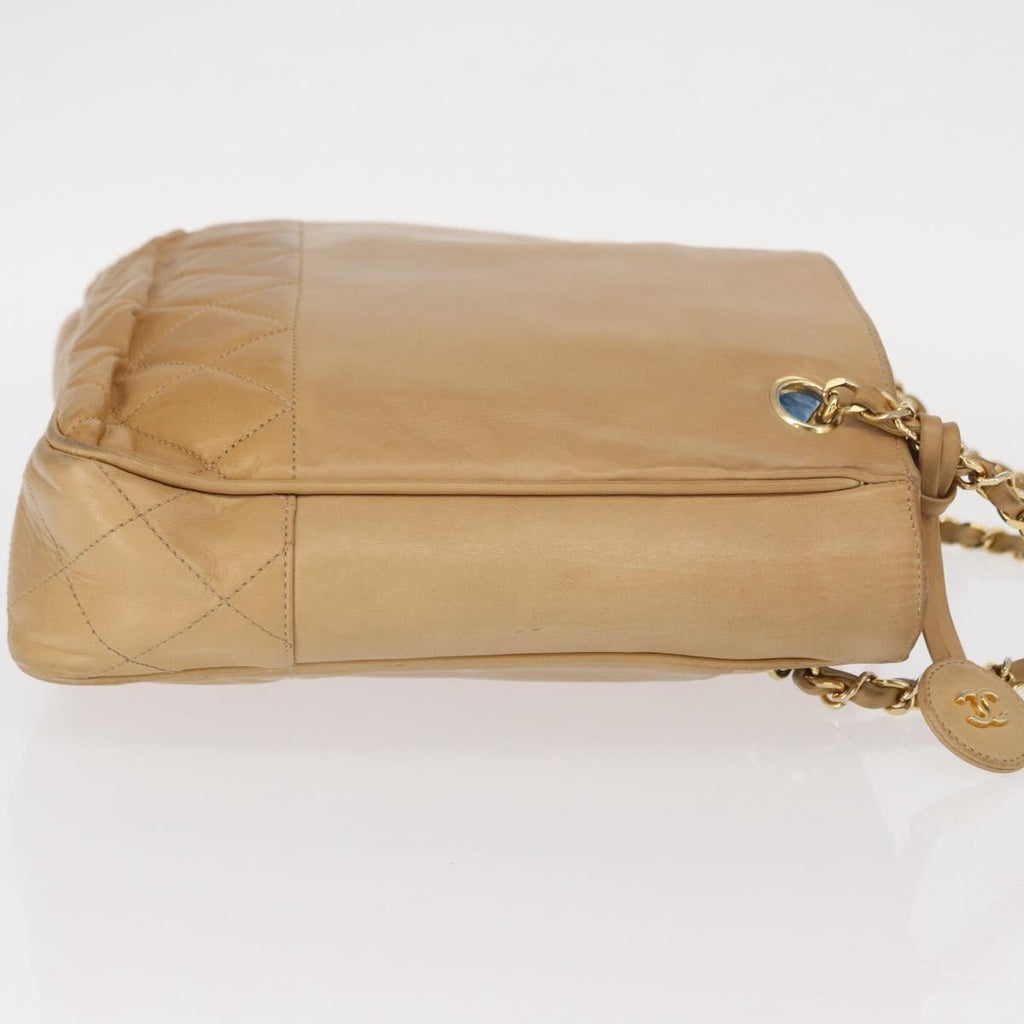Chanel Vintage Shopping Tote Lambskin Beige Leather Tote Bag Bag