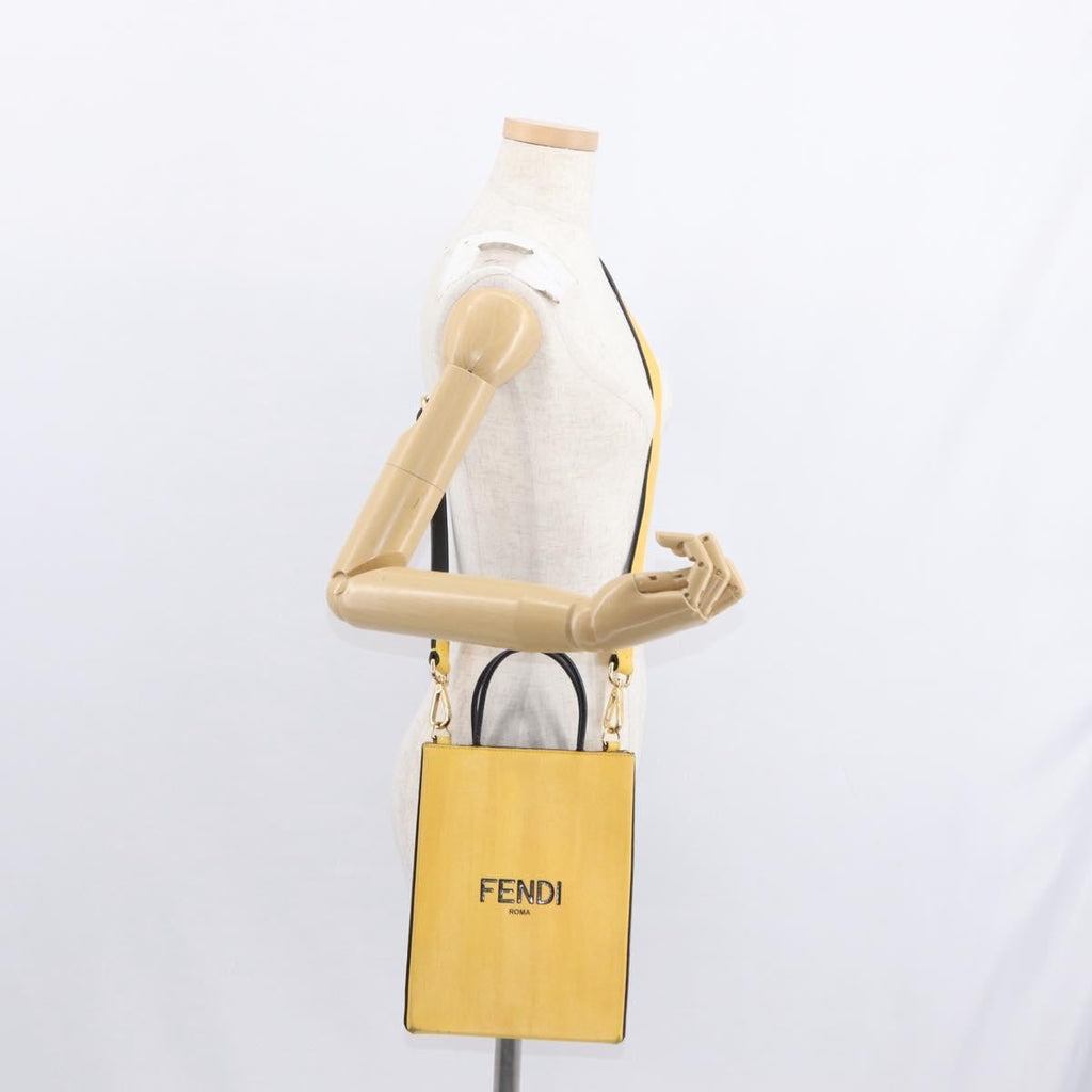 Fendi Pack Shopping Tote Leather Yellow Leather Handbag