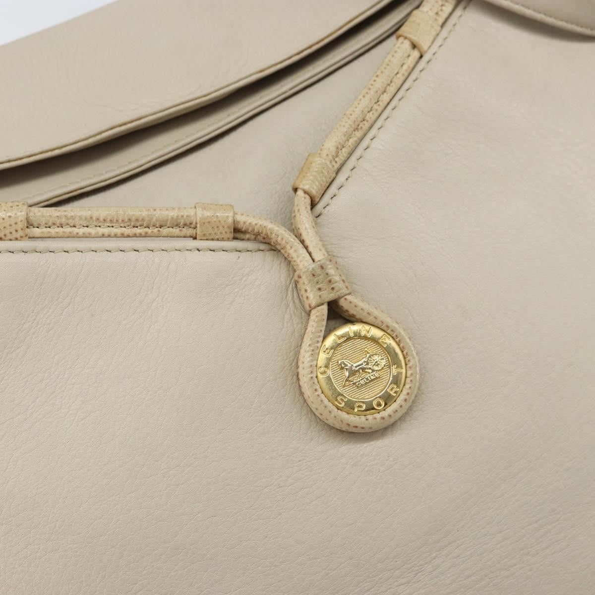 Celine Vintage Shoulder Bag Leather Beige Leather Shoulder Bag Bag