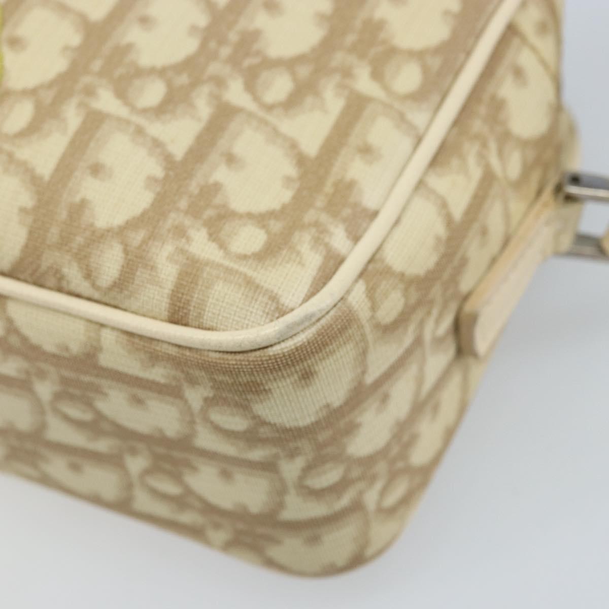 Christian Dior Vintage Crossbody Bag Embroidered Diorissimo Canvas Beige Canvas Shoulder Bag Bag (Pre-Owned)