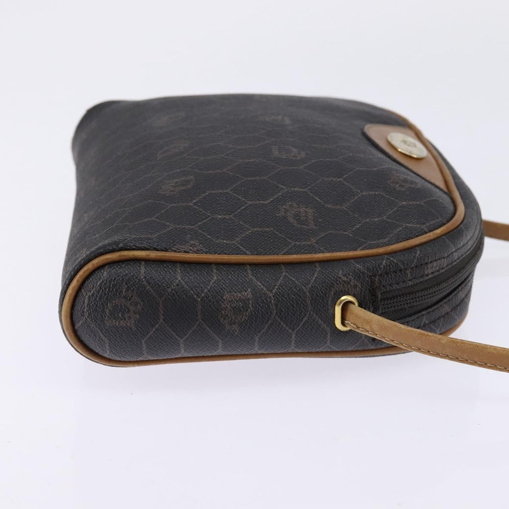 Christian Dior Vintage Honeycomb Shoulder Bag Canvas Black Canvas Bag (Pre-Owned)