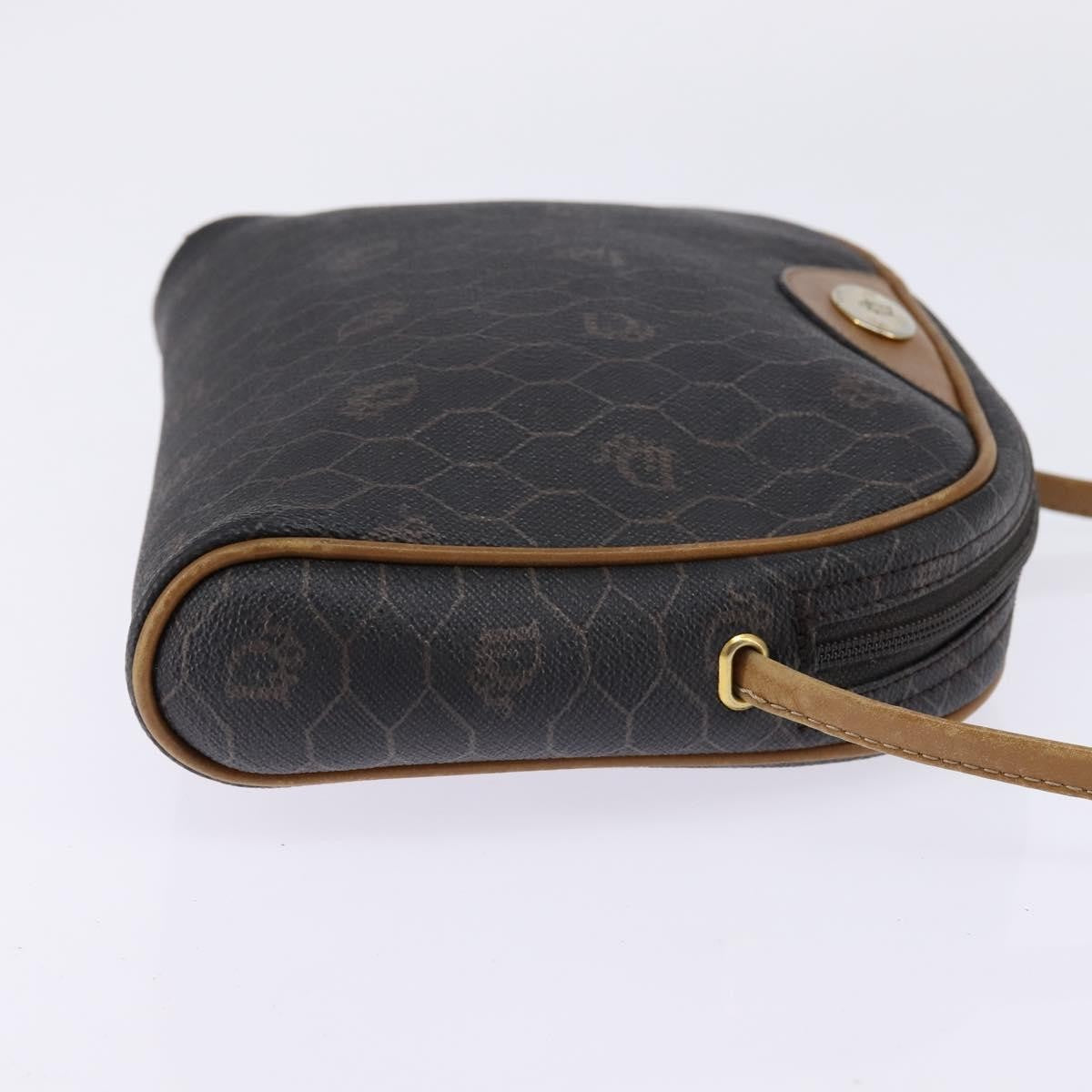 Christian Dior Vintage Honeycomb Shoulder Bag Canvas Black Canvas Bag (Pre-Owned)