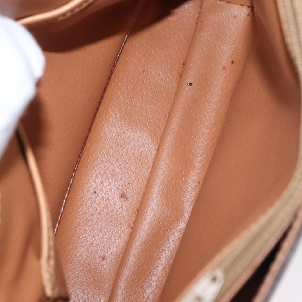 Celine Vintage Macadam Shoulder Bag Canvas And Leather Brown Canvas Shoulder Bag Bag